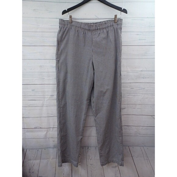 Chef Works Checkered Chef Pants Drawstring Elastic Waist Sz S Baggies - Picture 1 of 8